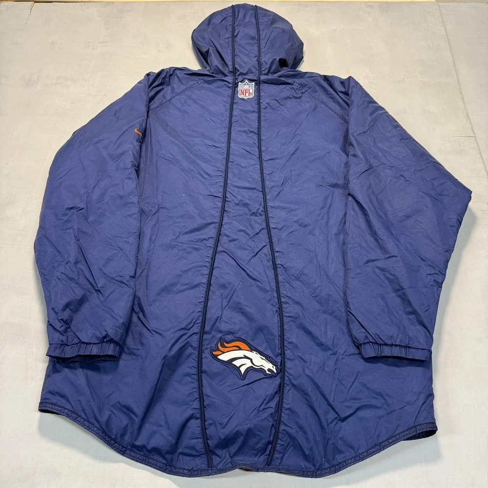 Nike quilted hooded jacket Y2K Navy Size XXL